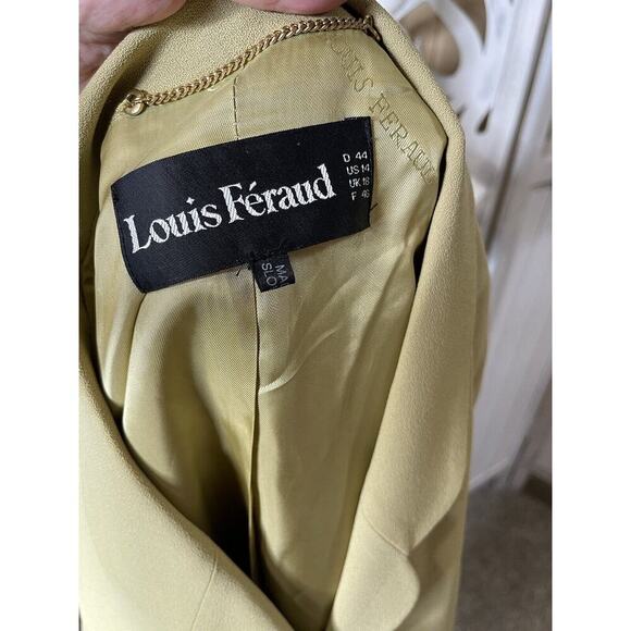 Louis Feraud Tan Silk Blend Button-Up Blazer Size 14 Gold Button - Picture 5 of 5